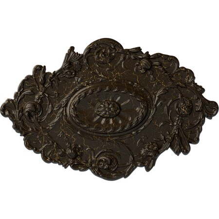Ekena Millwork Strasbourg Ceiling Medallion, Hand-Painted Stone Hearth Crackle, 30 1/2"W x 20"H x 1 1/2"P CM30SGSHC